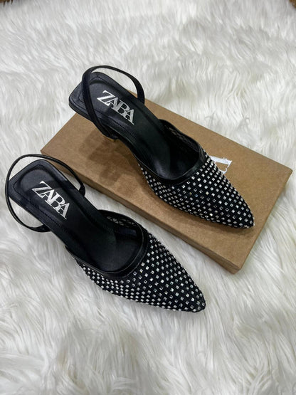 ZARA NEW ARRIVAL – Women Stone Heel (Black)