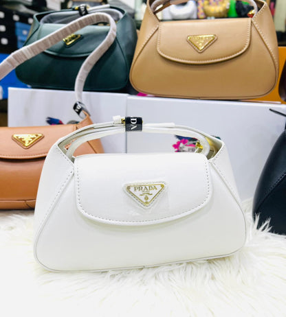 PRADA SMALL FLAP SHOULDER – Women Bag (Off White/Cream)