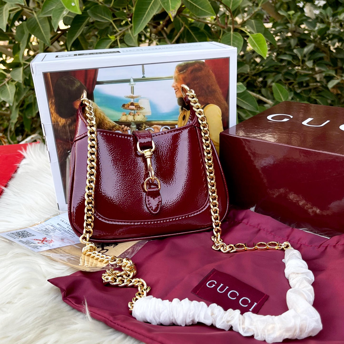 GUCCI JACKIE NOTTE MINI – Women Shoulder Bag (Maroon)