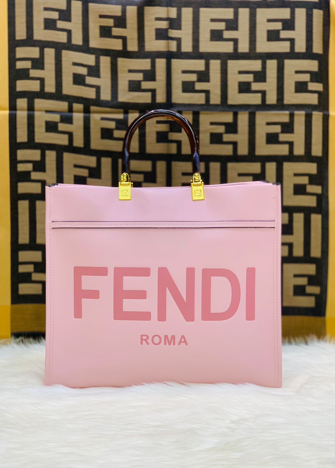 F-E-N-D-I Premium Tote Women Bag – Luxury Edition (Pink)