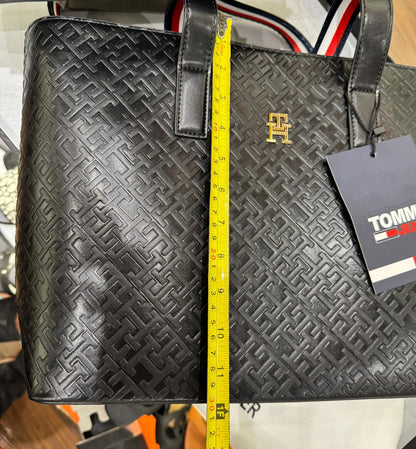 TOMMY HILFIGER ICONIC TOTE BAG – Women Bag (Black Design 1)