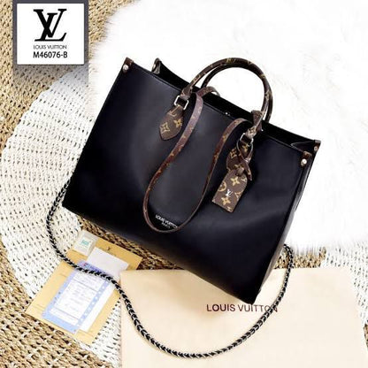 Louis Vuitton OnTheGo GM – Bicolour Monogram Empreinte Leather Tote Bag (Black)