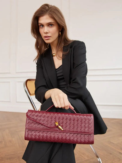 Bottega Veneta Andiamo Clutch Bag – 31cm (Maroon)