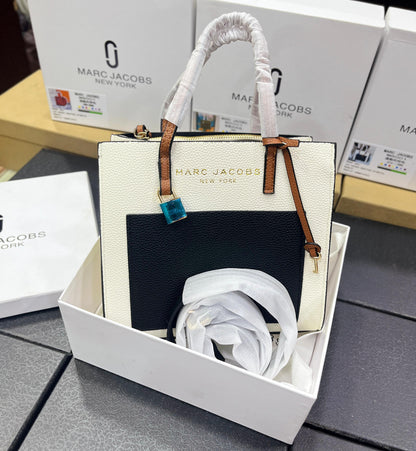 MARC JACOBS – Mini Grind Leather Women Bag (Off White & Black)