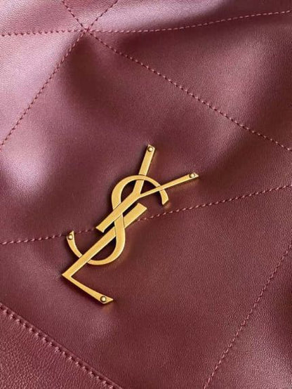 YSL – Luxury Leather Women Tote Bag (Maroon)