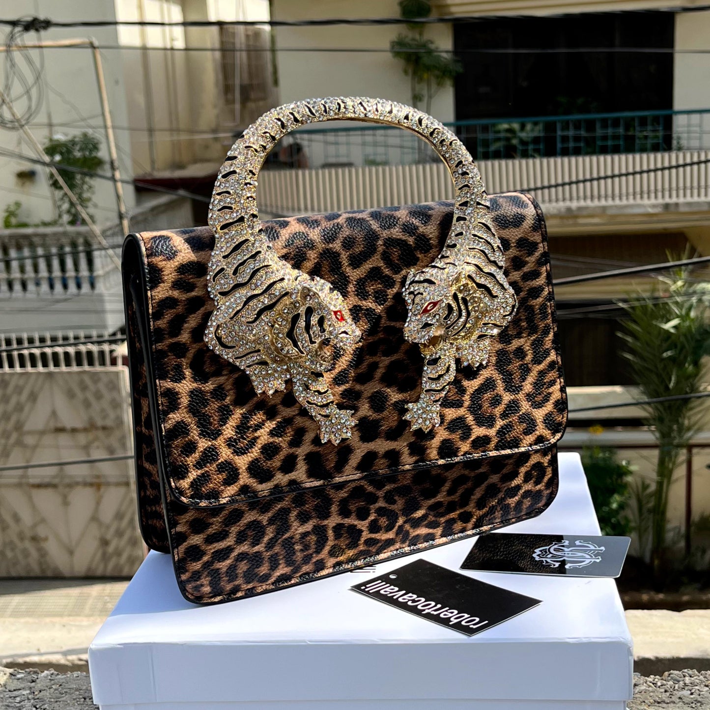 ROBERTO CAVALLI – Luxury Women Handbag (Beige Brown)
