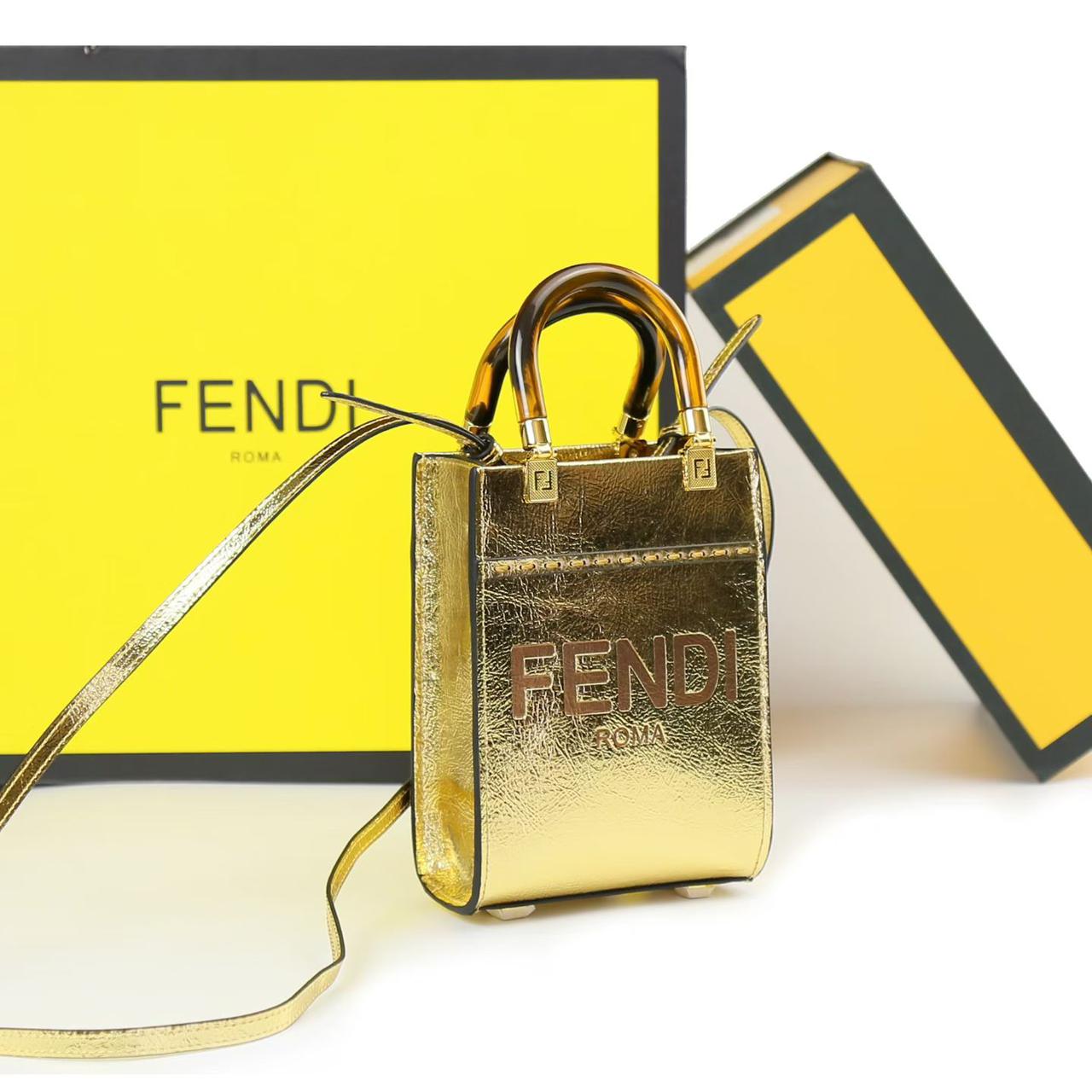 FENDI – Luxury Leather Women Bag (Golden)
