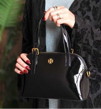 TORY BURCH – Emerson Mini Dome Satchel Women Bag (Black)