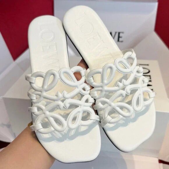 L-O-E-W-E Inspired Petal Anagram Women Slide – Premium Edition (White)
