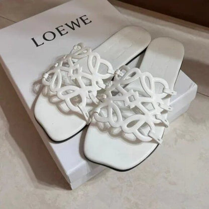 L-O-E-W-E Inspired Petal Anagram Women Slide – Premium Edition (White)
