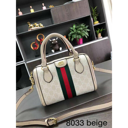 GUCCI OPHIDIA – Women Boston Bag (Off White)