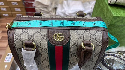 GUCCI OPHIDIA – Women Boston Bag (Beige Brown)