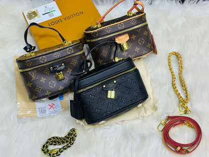 LOUIS VUITTON VANITY PM – Women Monogram Reverse Canvas Bag (Black)