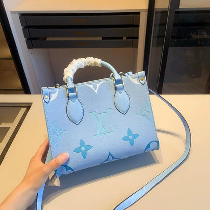 LOUIS VUITTON ONTHEGO PM BLUE – Women Tote Bag (Sky Blue)