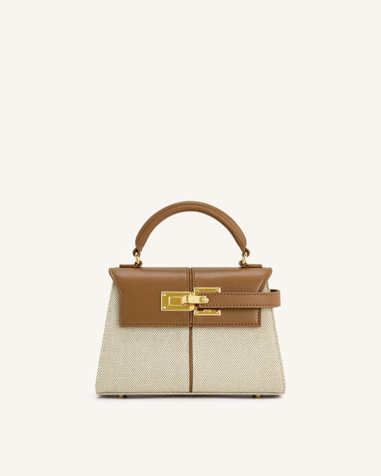 J-W P-E-I Elise Mini Top Handle Women Bag – Luxury Edition  (Off White Brown)