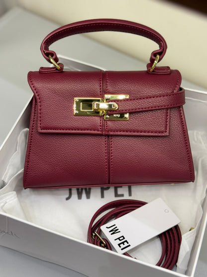 J-W P-E-I Elise Mini Top Handle Women Bag – Luxury Edition (Maroon)