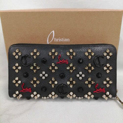 CHRISTIAN LOUBOUTIN PANETTONE – Women Zip-Around Wallet (Golden Black)