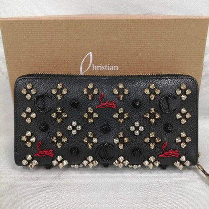 CHRISTIAN LOUBOUTIN PANETTONE – Women Zip-Around Wallet (Golden Black)
