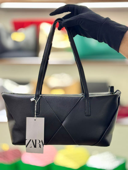 ZARA Women Bag – Premium PU Leather Casual Tote (Black)