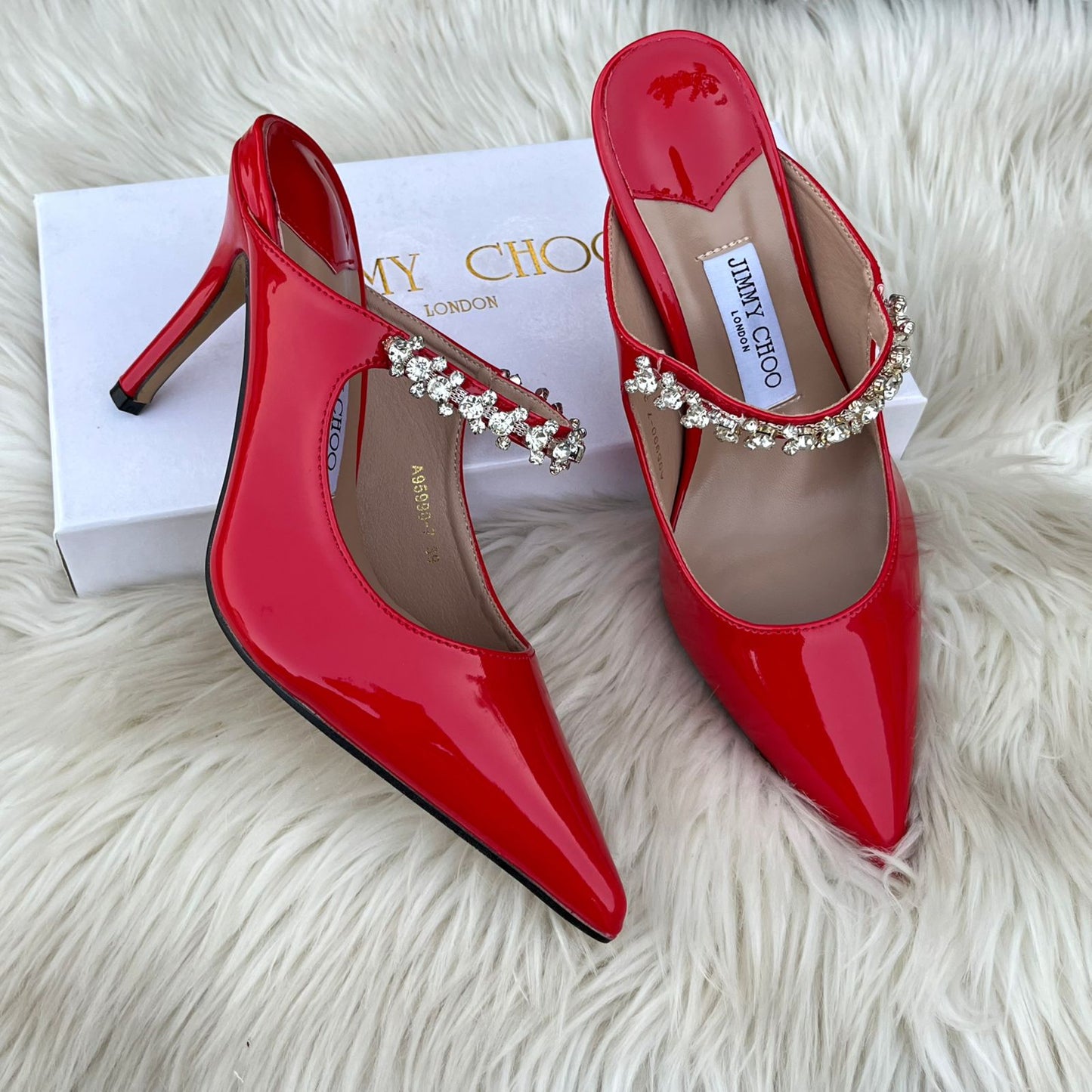 JIMMY CHOO – Women Heel Pumps | Master Quality Patent Leather (Red)
