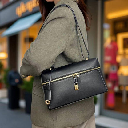LORO PIANA EXTRA BAG L27 – Women Bag | Smooth Calfskin Luxury Shoulder Bag (Black)