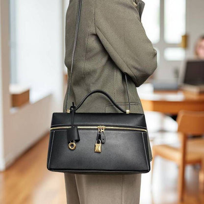 LORO PIANA EXTRA BAG L27 – Women Bag | Smooth Calfskin Luxury Shoulder Bag (Black)