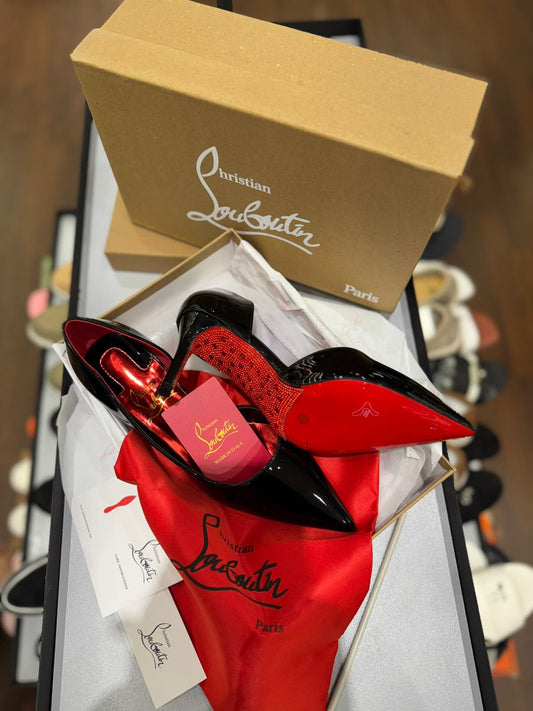 CHRISTIAN LOUBOUTIN IRIZA PUMPS – Women Heels | Premium Imported Patent Leather (Black)