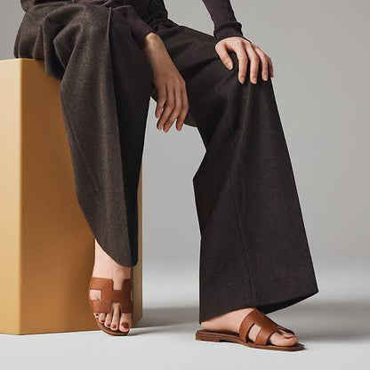HERMES Oran Women Sandals – Imported Premium Flat Slippers (Brown)