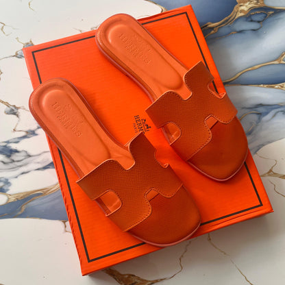 HERMES Oran Women Sandals – Imported Premium Flat Slippers (Orange)