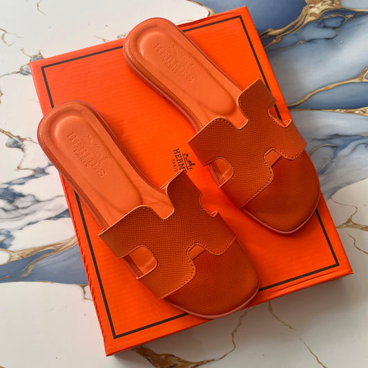 HERMES Oran Women Sandals – Imported Premium Flat Slippers (Orange)