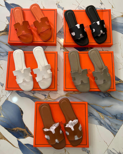 HERMES Oran Women Sandals – Imported Premium Flat Slippers (Orange)