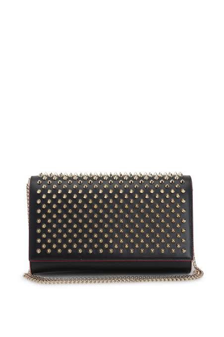 C-H-R-I-S-T-I-A-N L-O-U-B-O-U-T-I-N Paloma Clutch Women Bag – Luxury Spike Edition (Black & Gold)