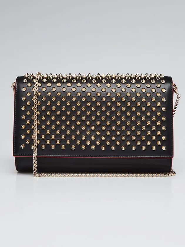 C-H-R-I-S-T-I-A-N L-O-U-B-O-U-T-I-N Paloma Clutch Women Bag – Luxury Spike Edition (Black & Gold)
