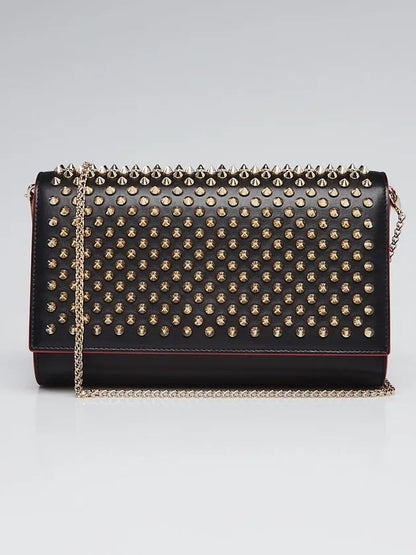 C-H-R-I-S-T-I-A-N L-O-U-B-O-U-T-I-N Paloma Clutch Women Bag – Luxury Spike Edition (Black & Gold)