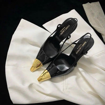 YSL Jeanne Slingback Pumps in Smooth Leather – Premium Quality (Black)