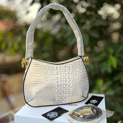 R-O-B-E-R-T-O C-A-V-A-L-L-I Chain Detail Shoulder Women Bag – Elegant Edition