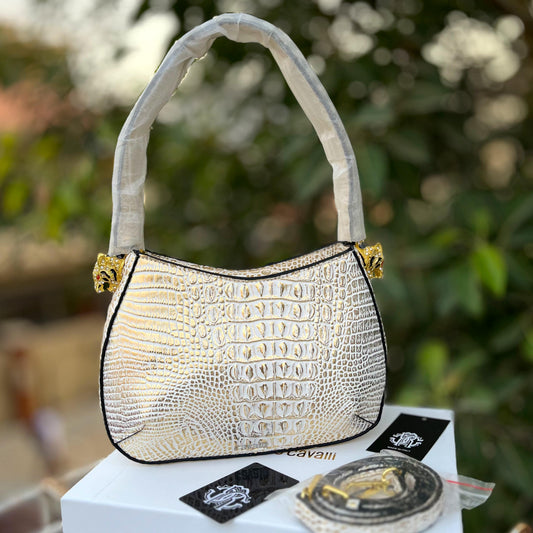 R-O-B-E-R-T-O C-A-V-A-L-L-I Chain Detail Shoulder Women Bag – Elegant Edition