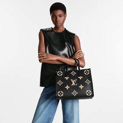 LOUIS VUITTON OnTheGo MM – Master Series Full Size Women Bag (Beige Black)