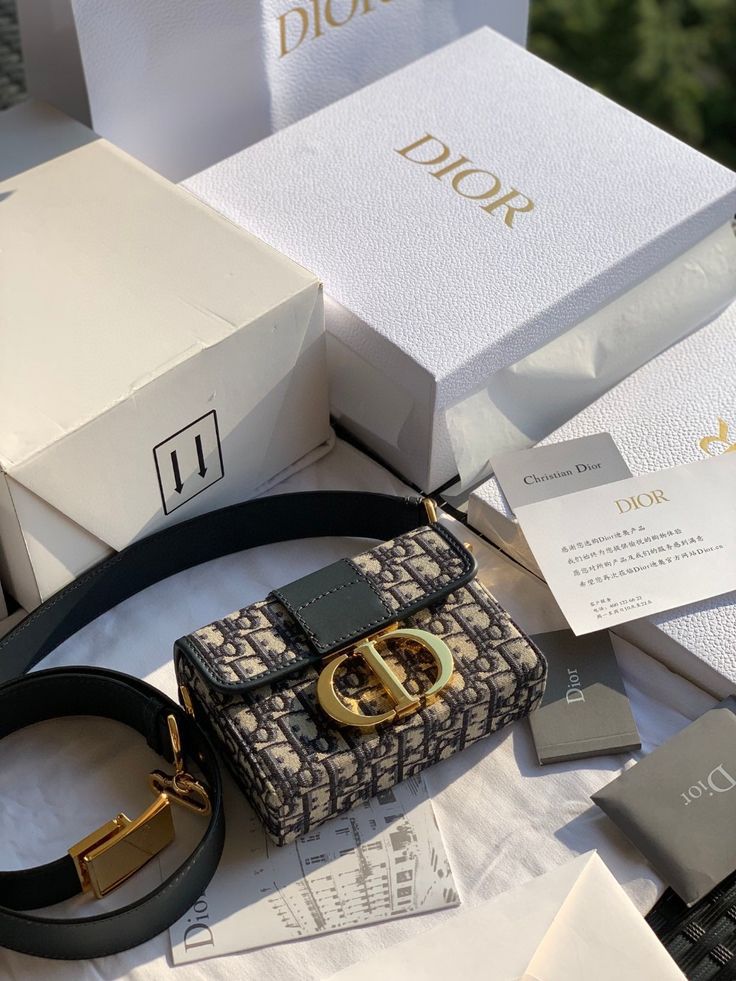 DIOR Designer Women Bag – Master Series with Long Belt (Beige Blue)