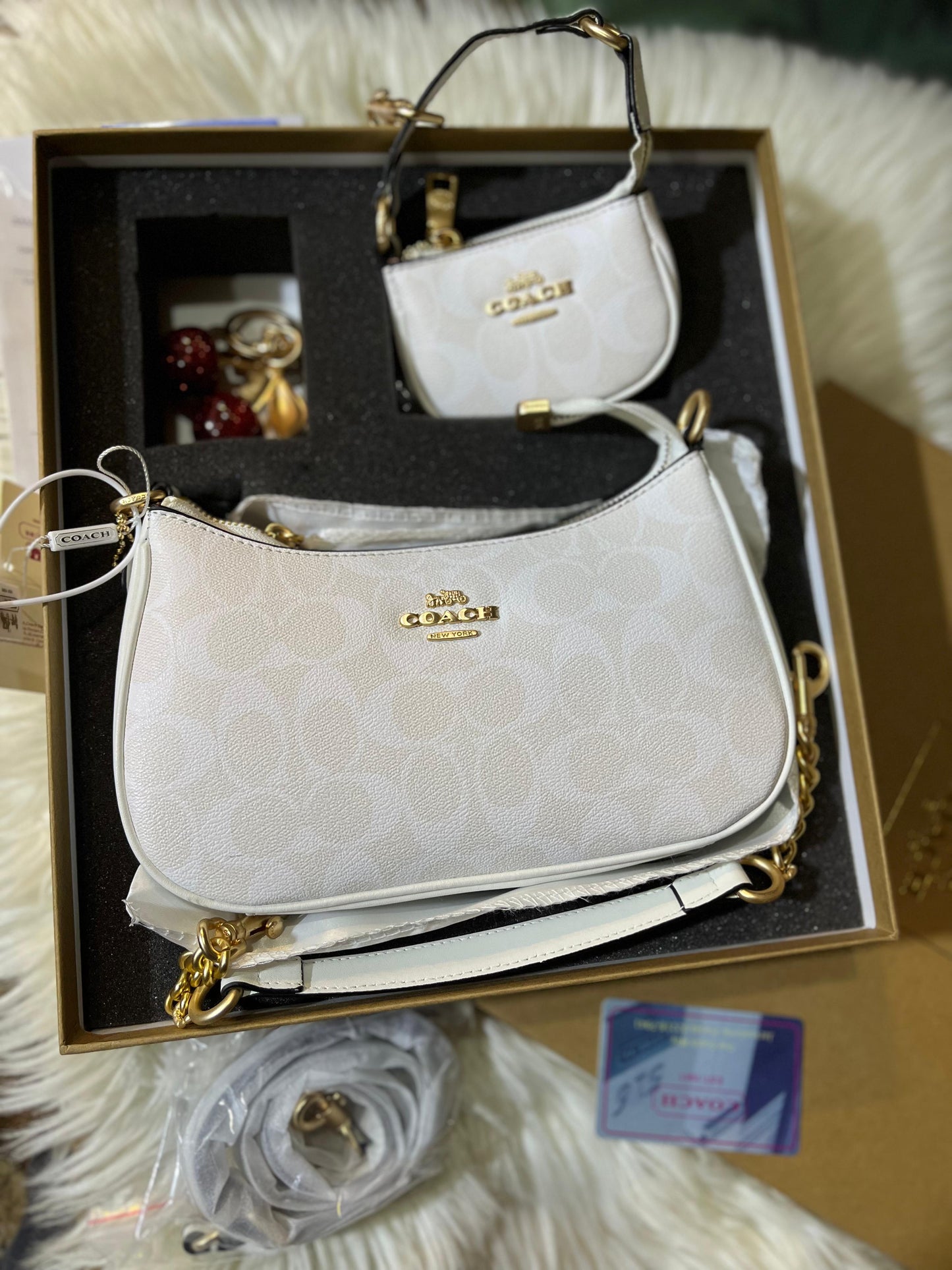 C-O-A-C-H Teri Bag Gift Set – Signature Canvas Women Bag (White)