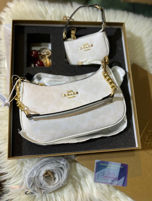 C-O-A-C-H Teri Bag Gift Set – Signature Canvas Women Bag (White)