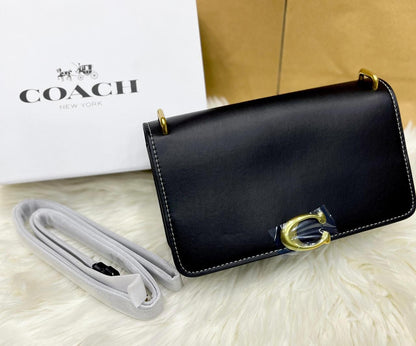 C-O-A-C-H Bandit Shoulder Women Bag – Refined Calf Leather (Black)