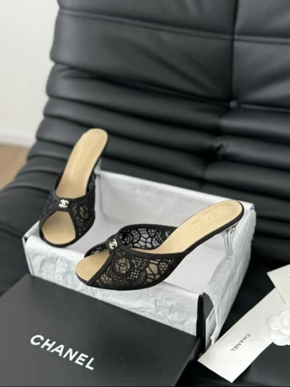 C-H-A-N-E-L MASTER QUALITY HEELS – Women Heels (Black Beige)