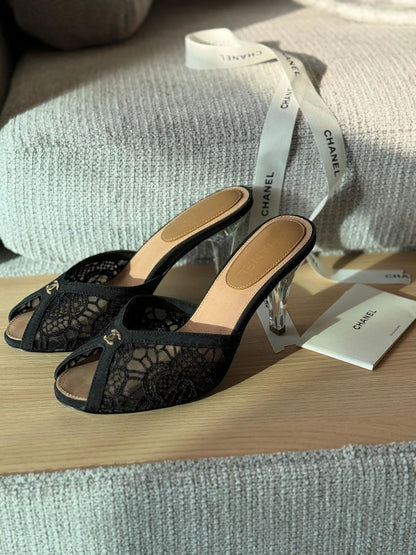 C-H-A-N-E-L MASTER QUALITY HEELS – Women Heels (Black Beige)