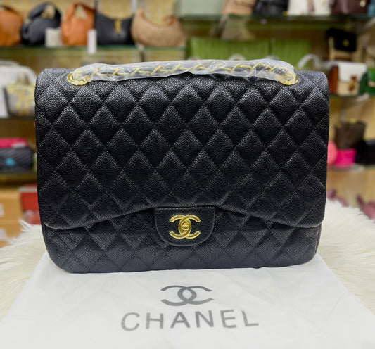 C-H-A-N-E-L JUMBO CLASSIC DOUBLE FLAP – Women Bag (Black)