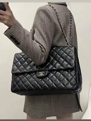 C-H-A-N-E-L JUMBO CLASSIC DOUBLE FLAP – Women Bag (Black)