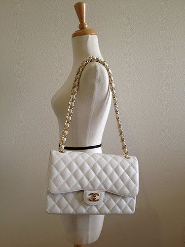 C-H-A-N-E-L JUMBO CLASSIC DOUBLE FLAP – Women Bag (White)