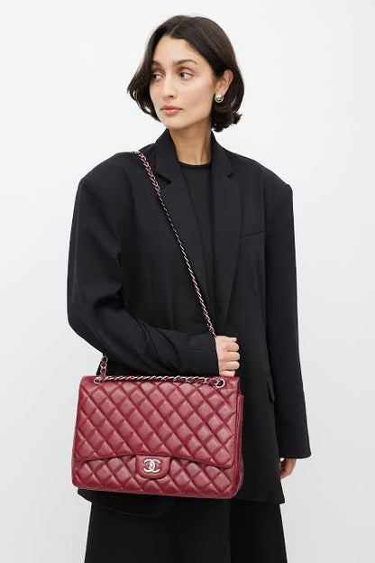 C-H-A-N-E-L JUMBO CLASSIC DOUBLE FLAP – Women Bag (Maroon)