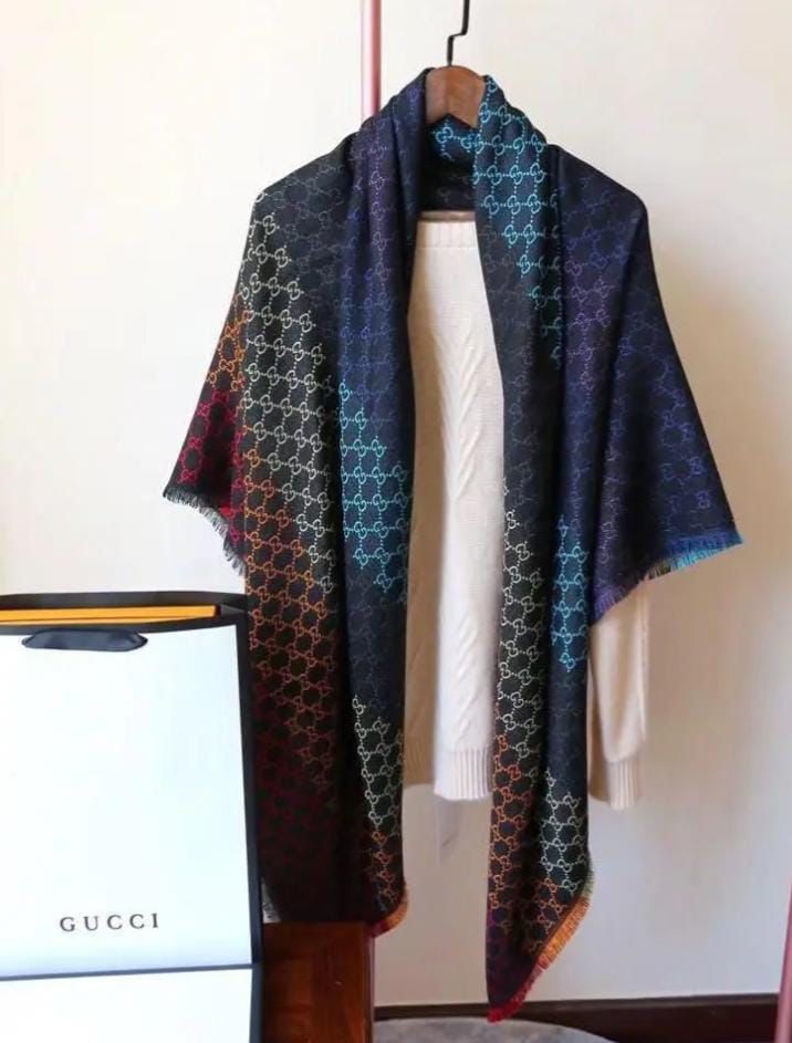 G-U-C-C-I Luxury Square Silk Blend Scarf – Official Model | 140 × 140 cm