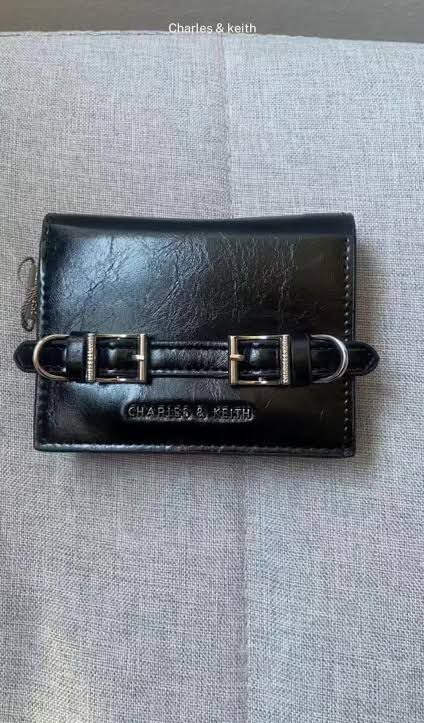 CHARLES & KEITH SLOANE METALLIC CHAIN-HANDLE WALLET – Women Bag (Black)